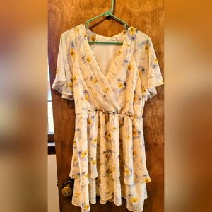 Lush off white flowy dress size L